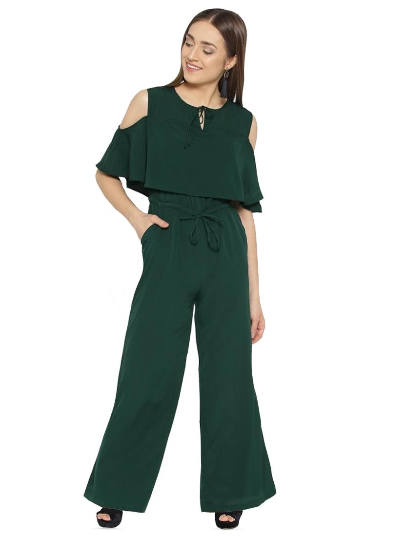 cold shoulder overlay jumpsuit - 16139104 - Zoom Image - 1