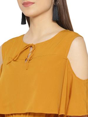 tie knot neck cold shoulder jumpsuit - 16139105 - Standard Image - 4