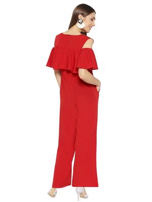 cold shoulder drawstring jumpsuit - 16139107 - Standard Image - 3