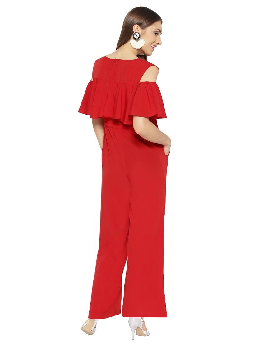 cold shoulder drawstring jumpsuit - 16139107 - Zoom Image - 3