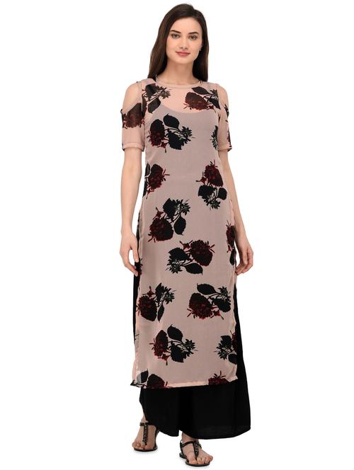 Floral straight kurta - 16139435 - Standard Image - 1