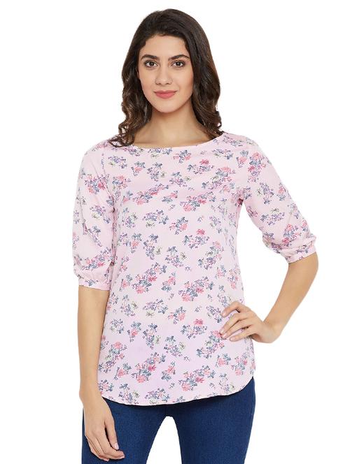 boat neck floral tunic - 16139843 - Standard Image - 1
