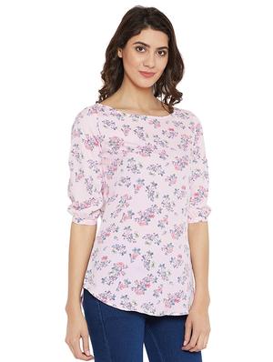 boat neck floral tunic - 16139843 - Standard Image - 2