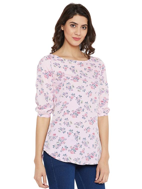 boat neck floral tunic - 16139843 - Zoom Image - 2