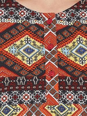 button detail boho a-line tunic - 16139909 - Standard Image - 5