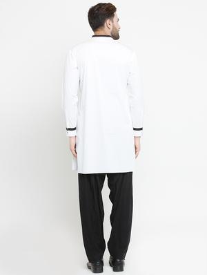 white solid long kurta - 16140040 - Standard Image - 3