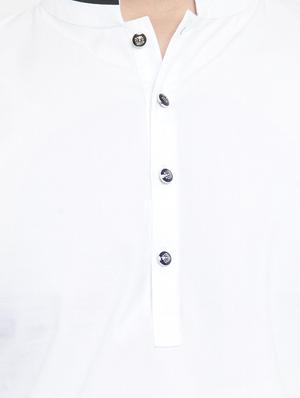 white solid long kurta - 16140040 - Standard Image - 4