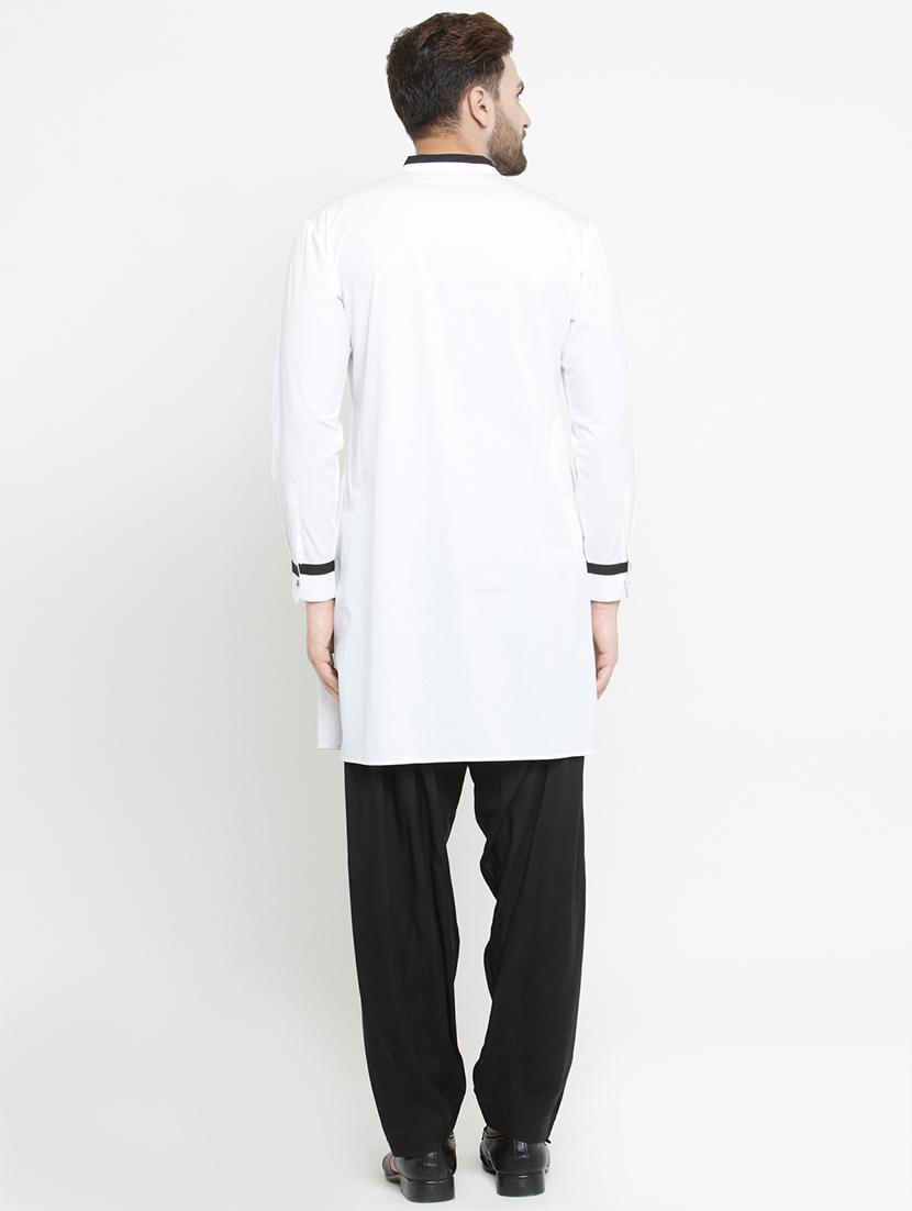 white solid long kurta - 16140040 - Zoom Image - 3