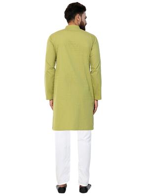 green checkered long kurta - 16140047 - Standard Image - 3