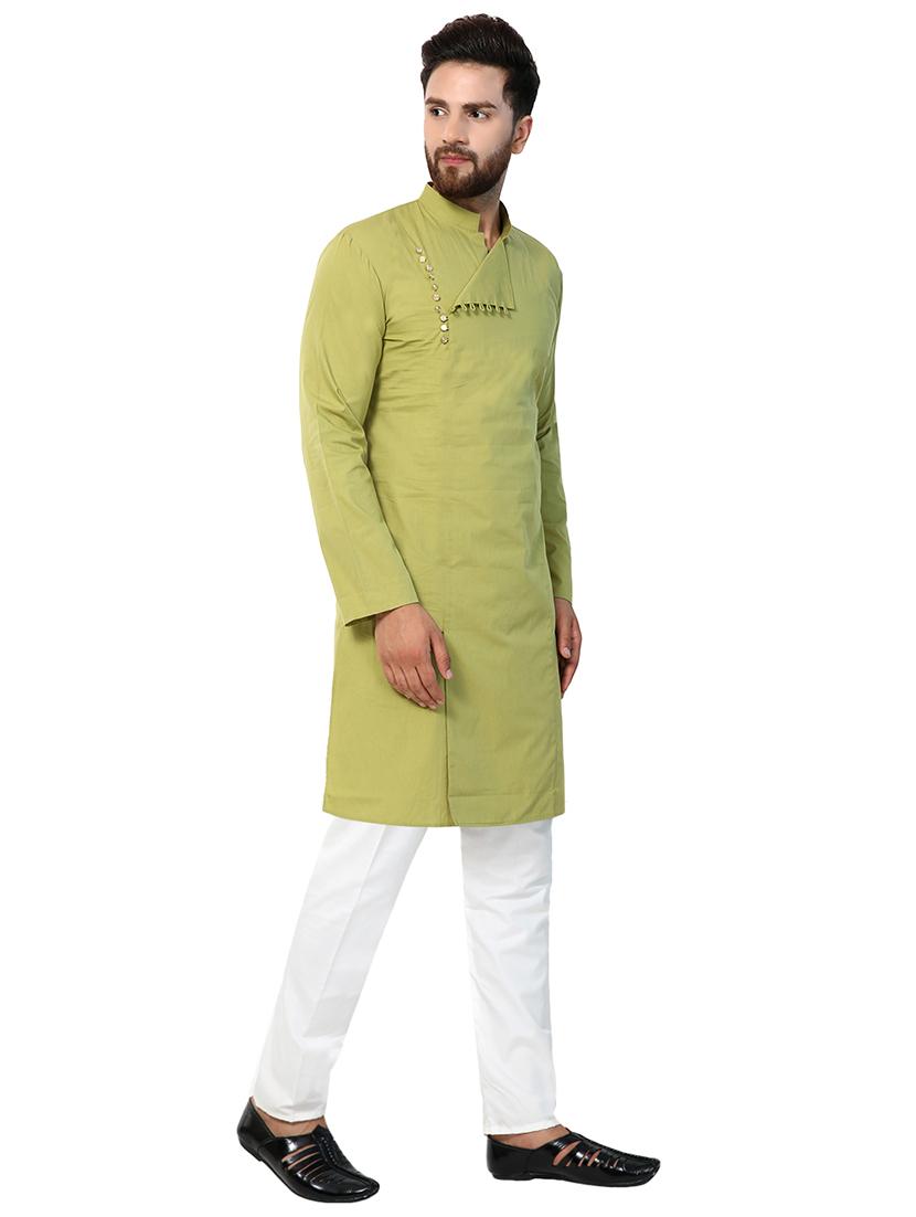 green checkered long kurta - 16140047 - Zoom Image - 2