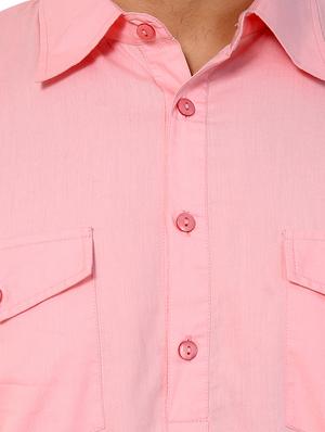 pink solid pathani kurta - 16140049 - Standard Image - 4