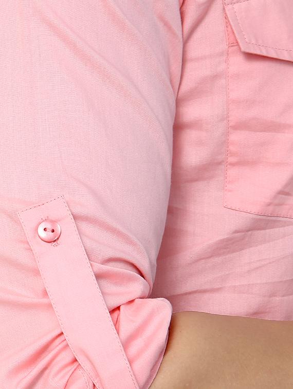 pink solid pathani kurta - 16140049 - Zoom Image - 5