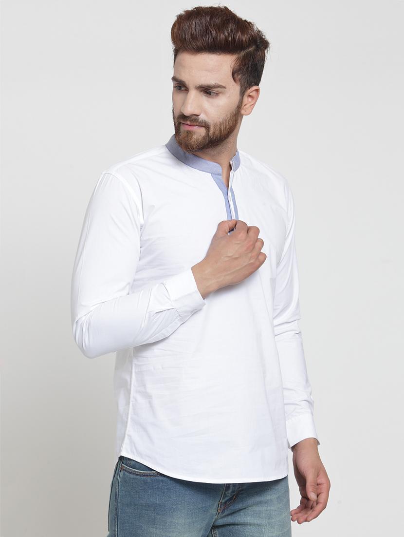 white solid short kurta - 16140053 - Zoom Image - 2