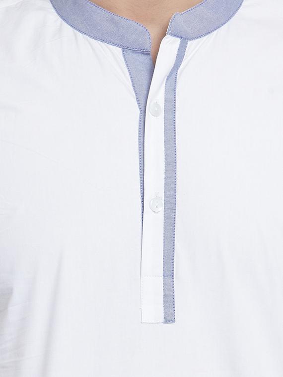 white solid short kurta - 16140053 - Zoom Image - 4