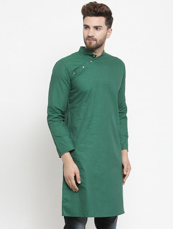 green striped long kurta - 16140058 - Zoom Image - 2