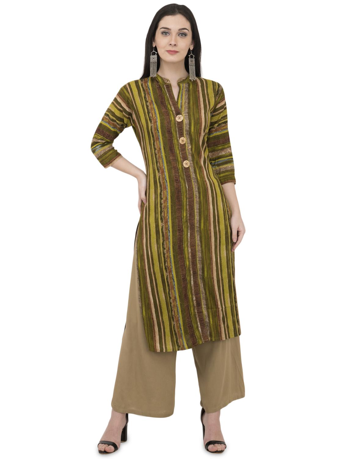 Striped straight kurta - 16140611 - Zoom Image - 1