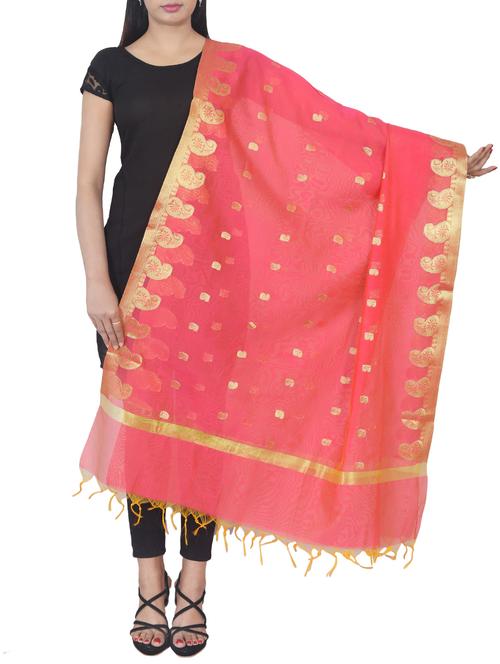 banarasi dupatta with tassels - 16140826 - Standard Image - 1