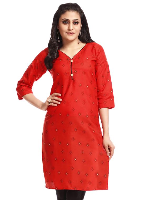 Geometric print straight kurta - 16140908 - Zoom Image - 1