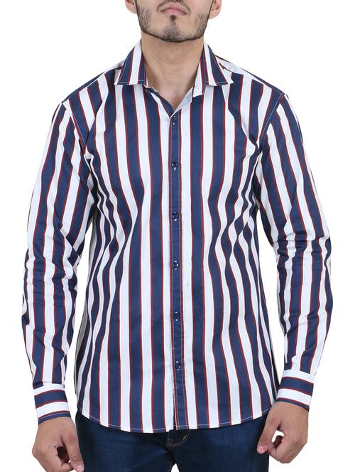 navy blue cotton blend casual shirt - 16141234 - Standard Image - 1