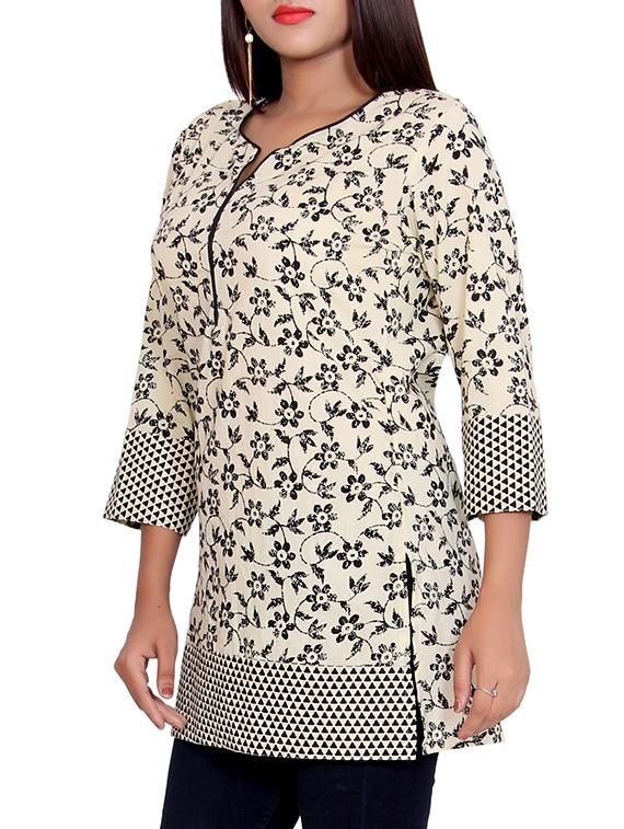 Floral straight kurti - 16141746 - Zoom Image - 1