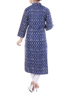 printed straight kurta - 16141757 - Standard Image - 3