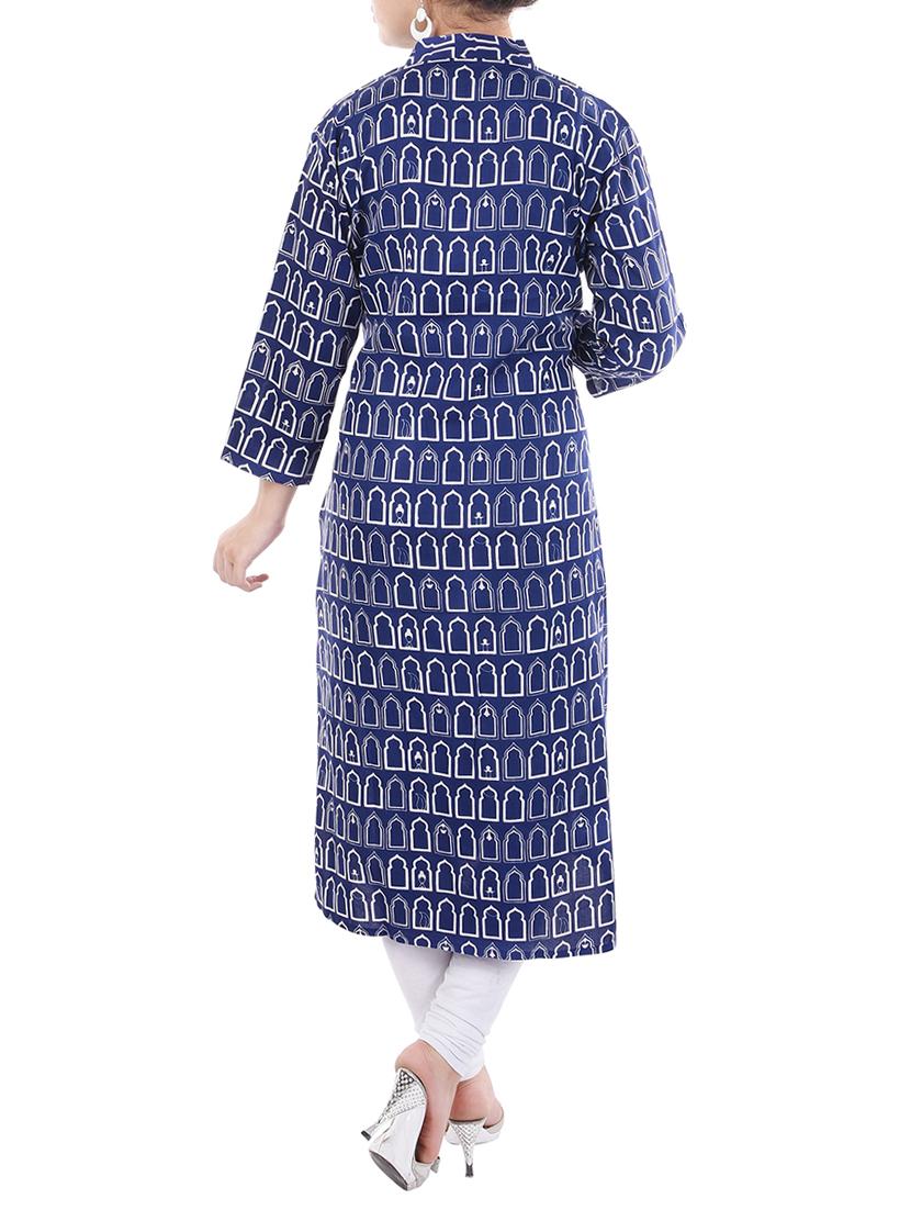 printed straight kurta - 16141757 - Zoom Image - 3