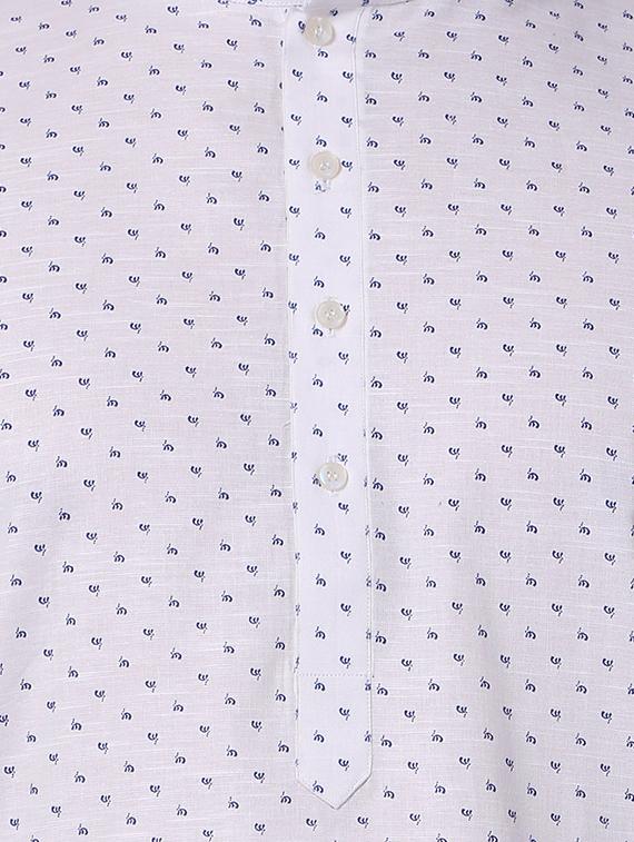 white cotton long kurta - 16141795 - Zoom Image - 4