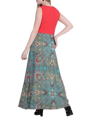 color block bohemian print maxi dress - 16141834 - Standard Image - 3