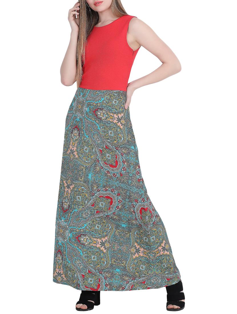 color block bohemian print maxi dress - 16141834 - Zoom Image - 2