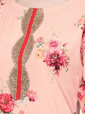 floral placket detail straight kurta - 16141842 - Standard Image - 4