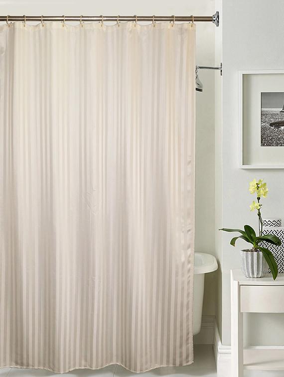 Thick Striped Water Repellent Shower Curtain Size 180x200 cm - 16142080 - Zoom Image - 1