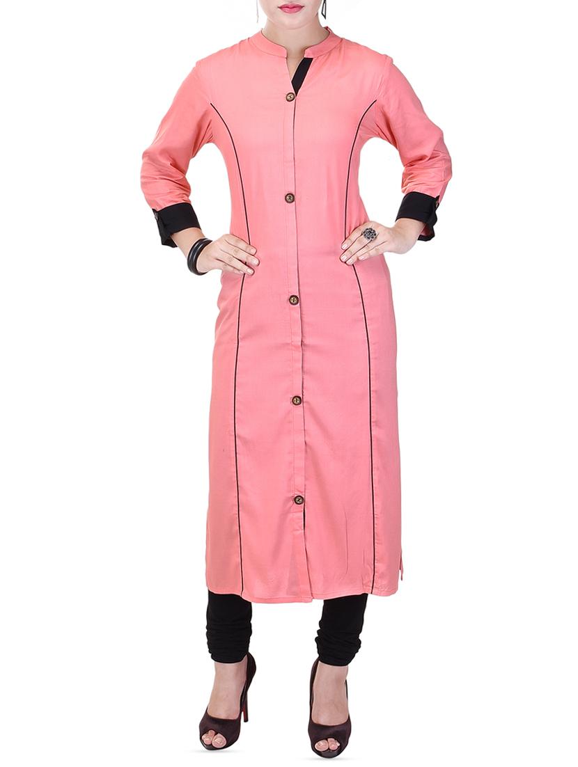 piping straight kurta - 16142131 - Zoom Image - 1