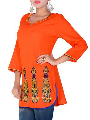 printed straight kurti - 16142141 - Standard Image - 2
