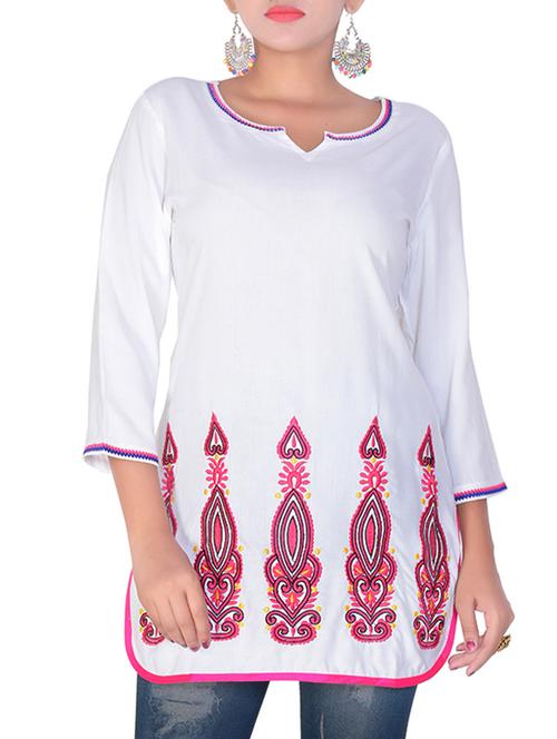 printed straight kurti - 16142142 - Standard Image - 1