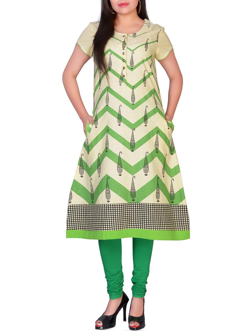chevron a-line kurta - 16142175 - Zoom Image - 1