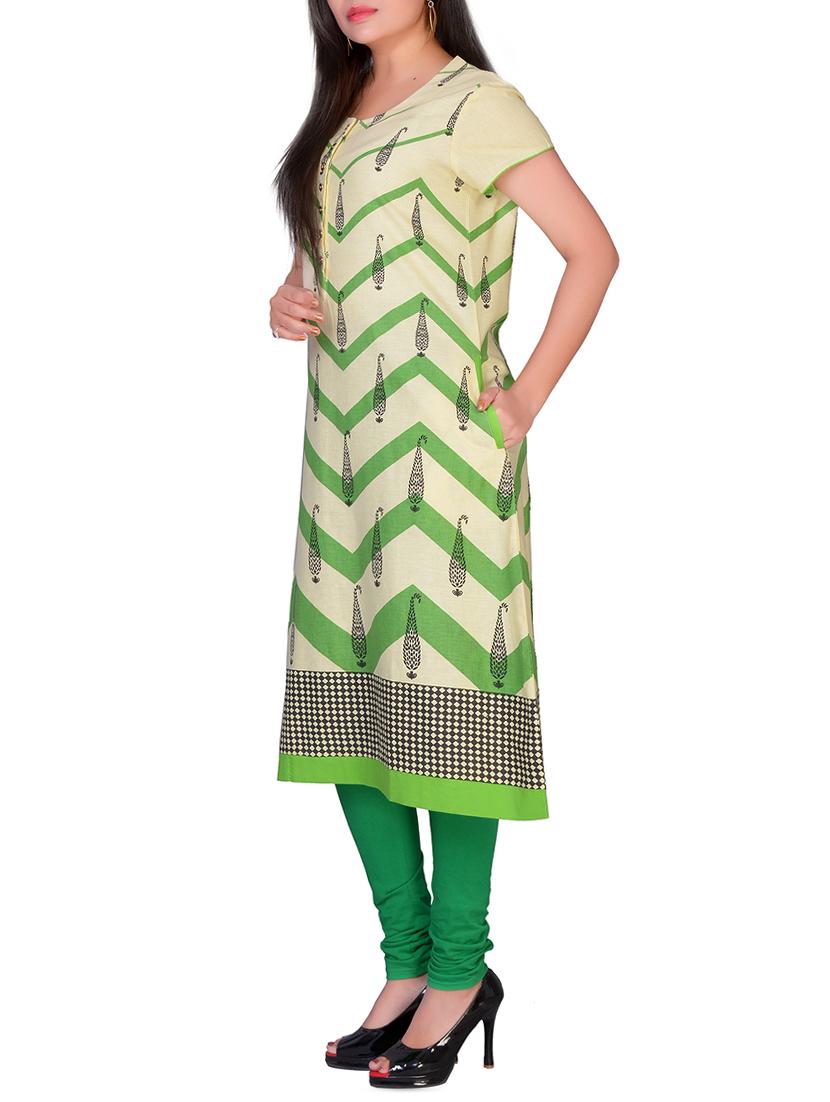 chevron a-line kurta - 16142175 - Zoom Image - 2