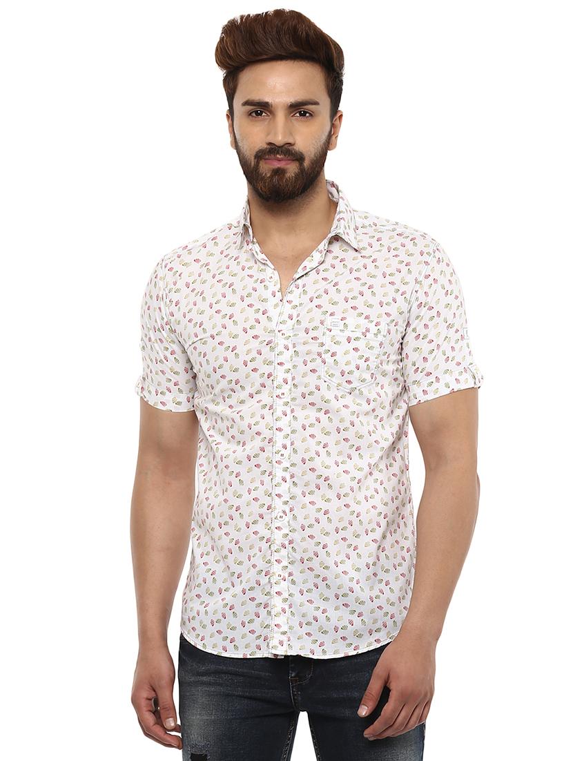white printed casual shirt - 16142230 - Zoom Image - 1