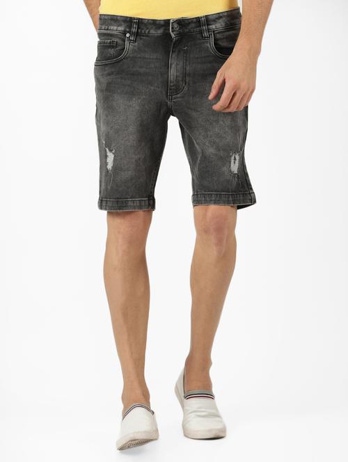 black denim shorts - 16142258 - Standard Image - 1