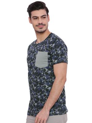blue all over print pocket tshirt - 16142305 - Standard Image - 2