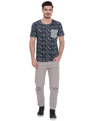 blue all over print pocket tshirt - 16142305 - Standard Image - 4