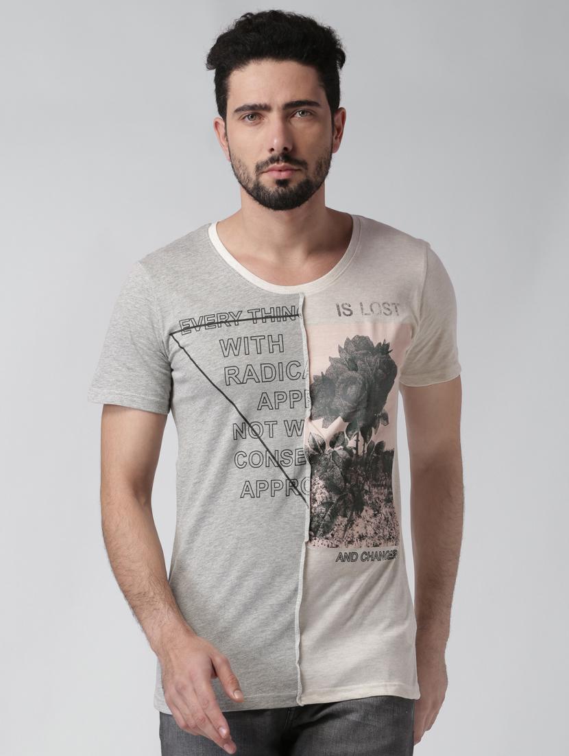grey front print tshirt - 16142306 - Zoom Image - 1