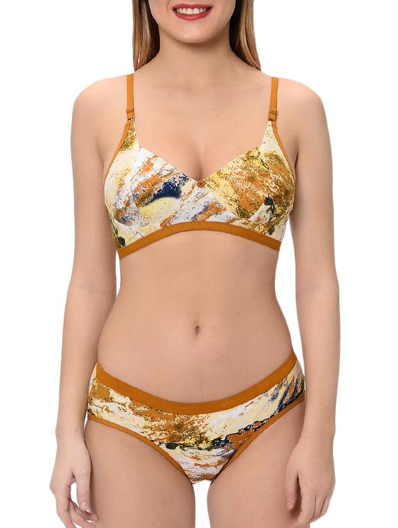 piping detail bra and panty set - 16142717 - Zoom Image - 1