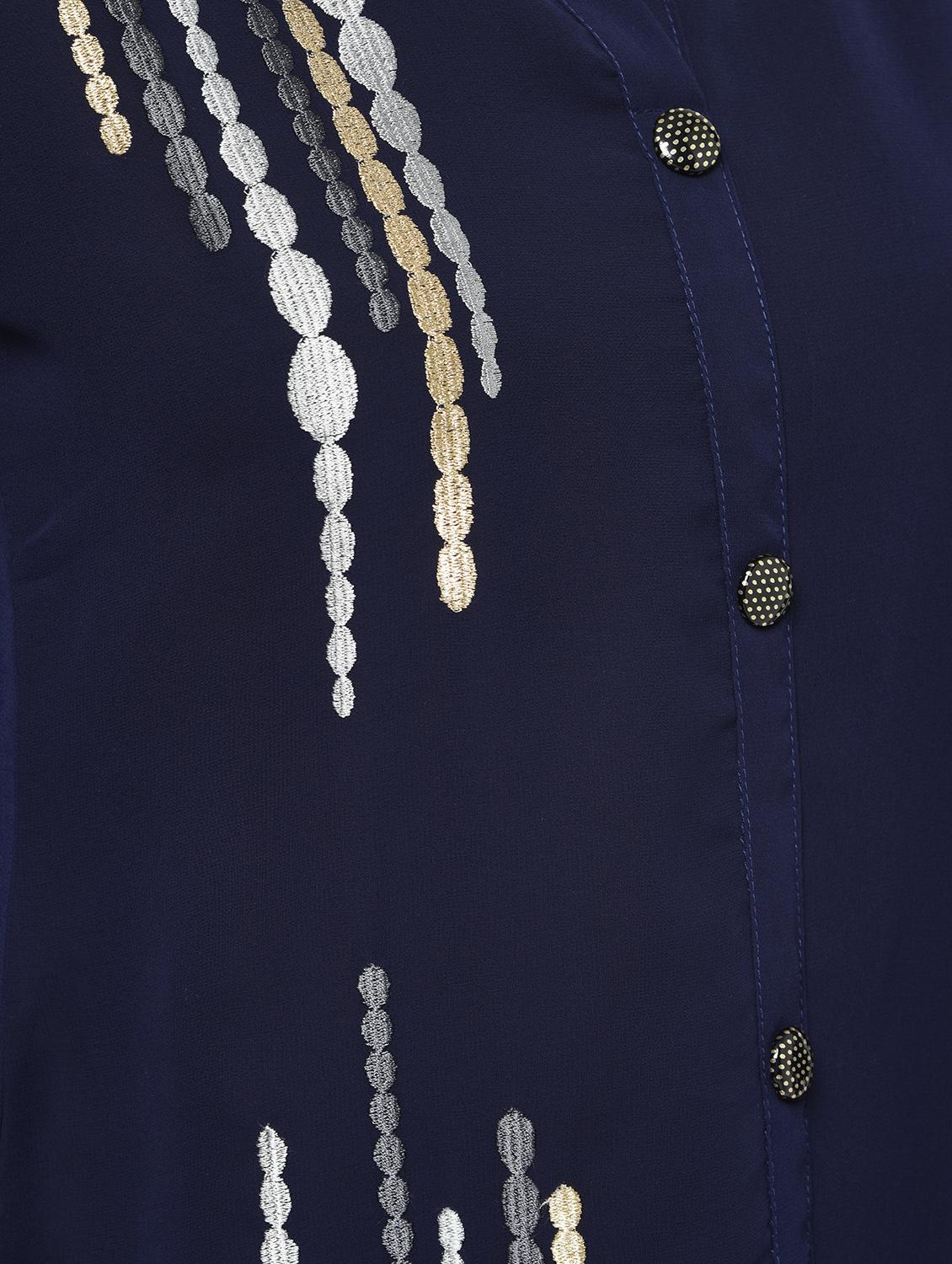 embroidered a-line solid kurta - 16143099 - Zoom Image - 6