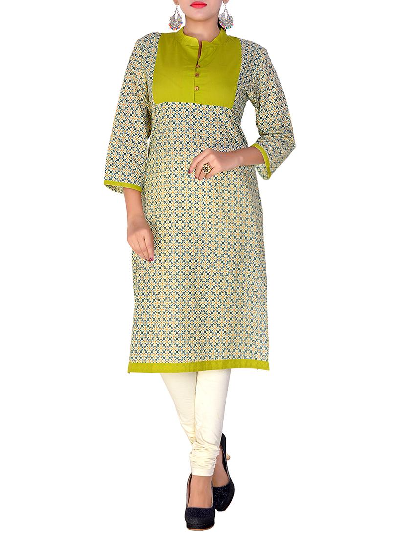 contrast straight kurta - 16143145 - Zoom Image - 1