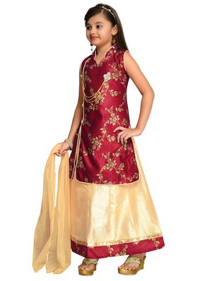 red satin lehnga choli - 16150005 - Standard Image - 3