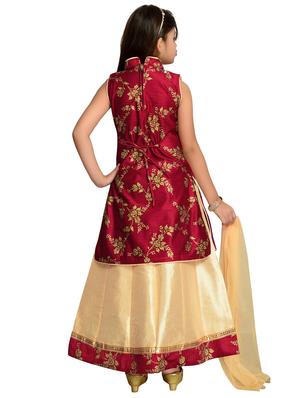 red satin lehnga choli - 16150005 - Standard Image - 4