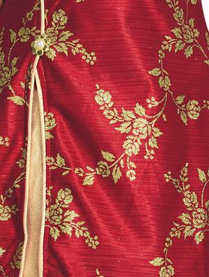 red satin lehnga choli - 16150005 - Standard Image - 5