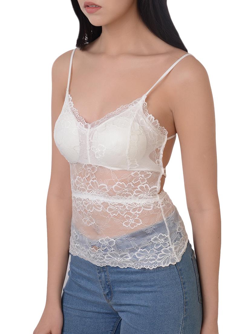 criss cross back lace camisole - 16157449 - Zoom Image - 2