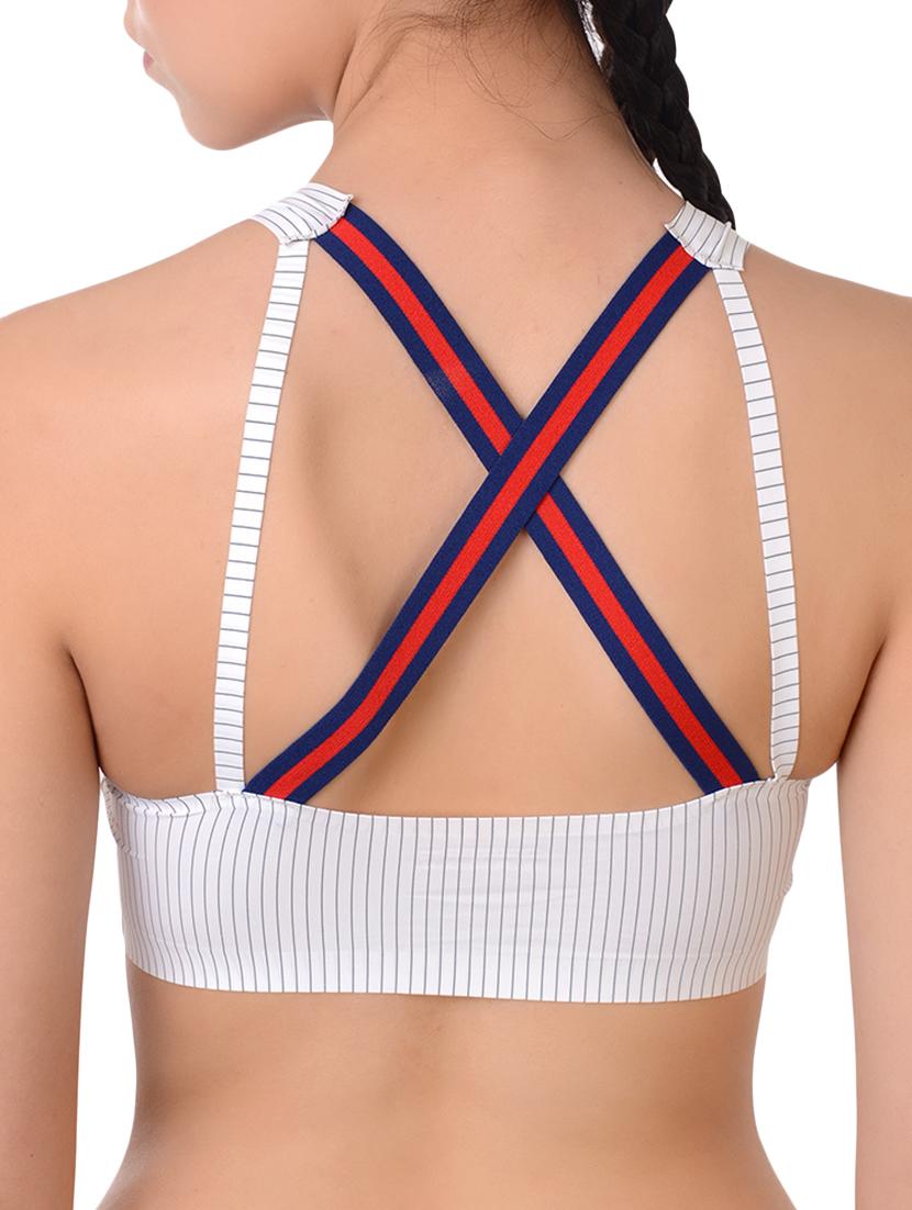 styled back striped sports bra - 16157494 - Zoom Image - 3