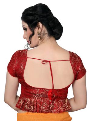 red silk brocade blouse - 16157593 - Standard Image - 2